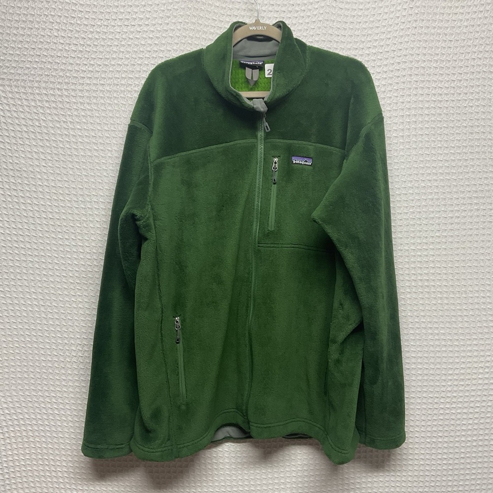 Vtg Patagonia R4 Regulator Jacket Mens 2XL Green Fleece Polartec USA Windbloc